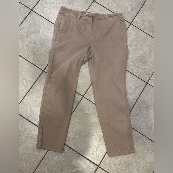 J Jill Flat Front Tan Pants Size 12 - Picture 1 of 5